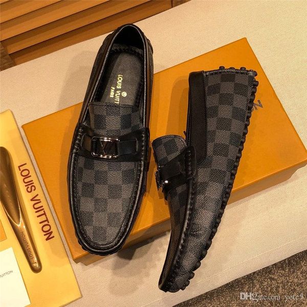 

20wr итальянский ман обувь повседневная бренды скольжения на формальные роскошные туфли человек мокасины мокасины из натуральной кожи коричн, Black