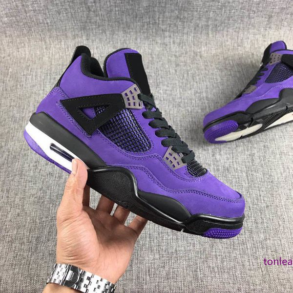 

travis scott x jumpman 4 4s cactus jack brand iv purple mens basketball shoes white laser all black sports fashion sneakers authentic 7-13