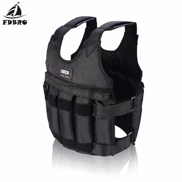 

fdbro регулируемые фитнес взвешенный жилет куртка фитнес-упражнения тренировки тренажерный зал боксерской экипировки жилет 20/50кг