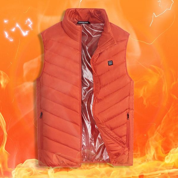 

electric vest heated jacket usb thermal warm heat pad winter body warmer clothing, Black