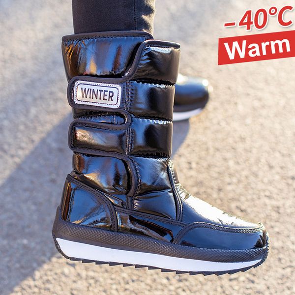 

women boots 2019 winter snow boots waterproof slip-resistant women winter shoes thick fur warm boots ly191224, Black
