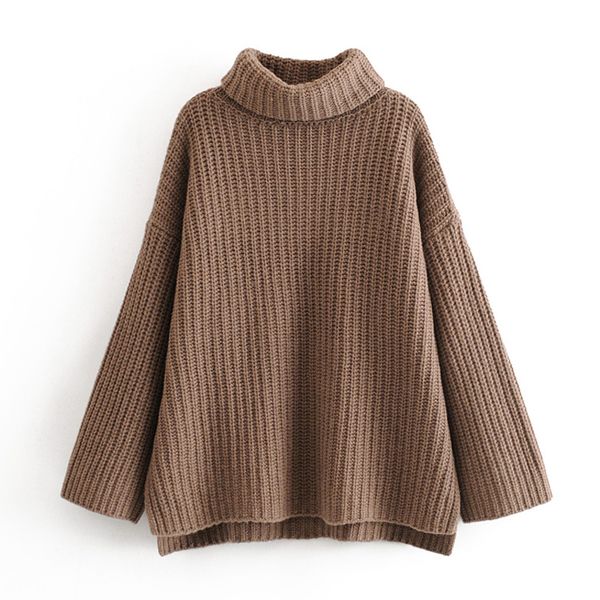 

winter thick solid loose sweaters women fashion casual turtleneck pullovers elegant ladies long sleeve sweaters, White;black