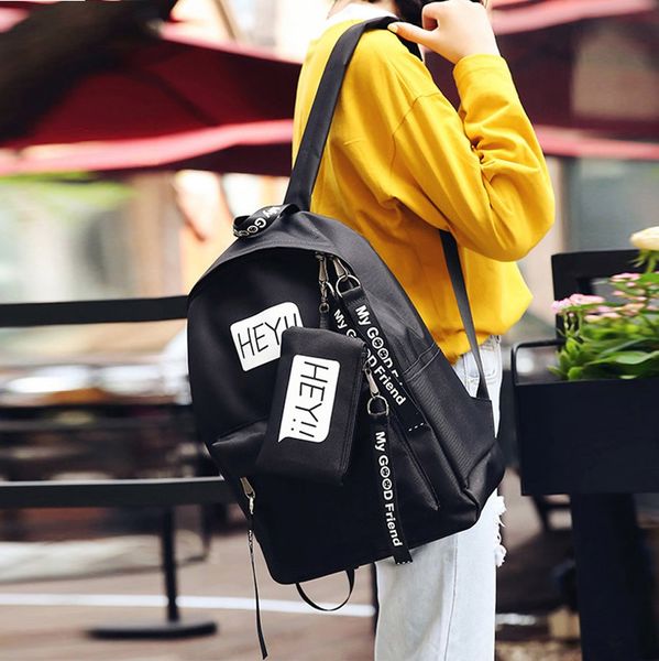 

ocardian backpack women canvas men's for school bag colleg korean version letter outdoor travel student bag dropship a5
