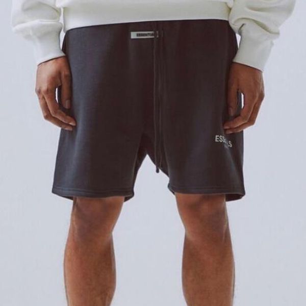 

hhessentials 3m reflective письмо печать мужчины повседневная улица лето эластичный пояс баскетбольный pure color shortsgg, White;black