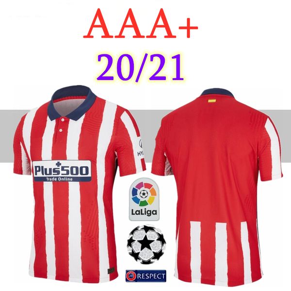 

20 21 madrid #7 joao felix soccer jerseys 2020 2021 home m.llorente koke saul diego costa godin men football shirt uniforms, Black;yellow