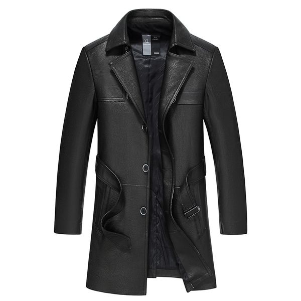 

genuine leather jacket autumn winter jacket men real sheepskin coat for men windbreaker long jackets chaqueta hombre my1950, Black