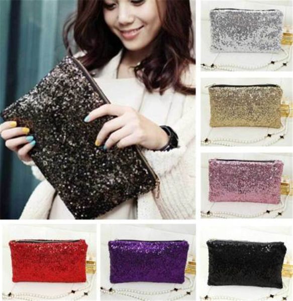 

evening bag purse clutch handbag sequin sequins beaded party glitter women new style casual storage bag