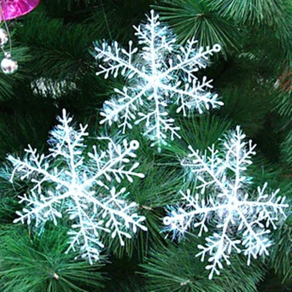 

30pcs snowflakes artificial snow plastic 11cm christmas for home decoration noel diy tree ornaments holiday navidad home decor