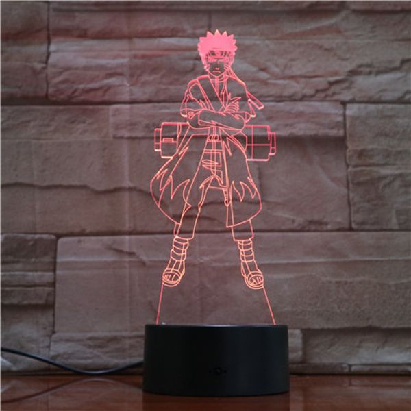

7 colors change 3d led visual naruto modelling anime figure night light kid touch button usb table lamp home decor lighting gift