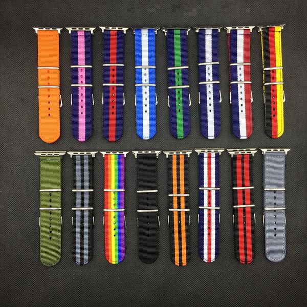 Yeni Renk Smartwatch Sapanlar Apple Watch Band Için 40mm 44mm 38mm 42mm Naylon Yumuşak Nefes Fit IWatch Yedek Bantlar Spor Döngü Serisi 6 SE 5 4 3 2 1