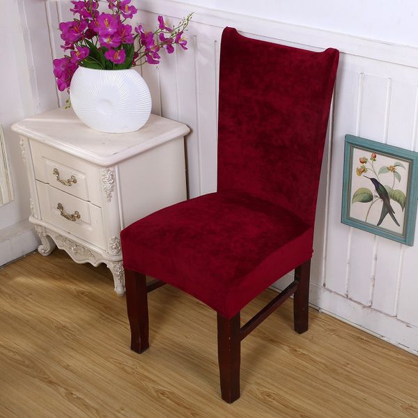 

spandex stretch flannel plush anti-dirty removable dining chair covers washable elastic chair seat protecter case for banquet