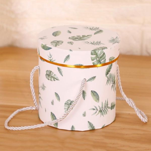

creative handheld round flower bouquet mini boxes living vases florist box flower plant storage boxes drop shipping 12.8x12.8cm