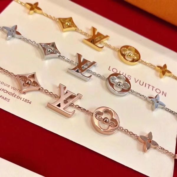 

Elegant liver ro e gold bracelet loui link chain bangle round circle de igner bracelet for women luxury jewelry brand l v