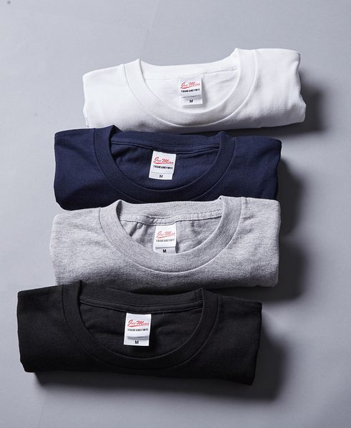 

210g heavy cotton ami khaki t-shirt loose men's solid color short sleeves, White;black