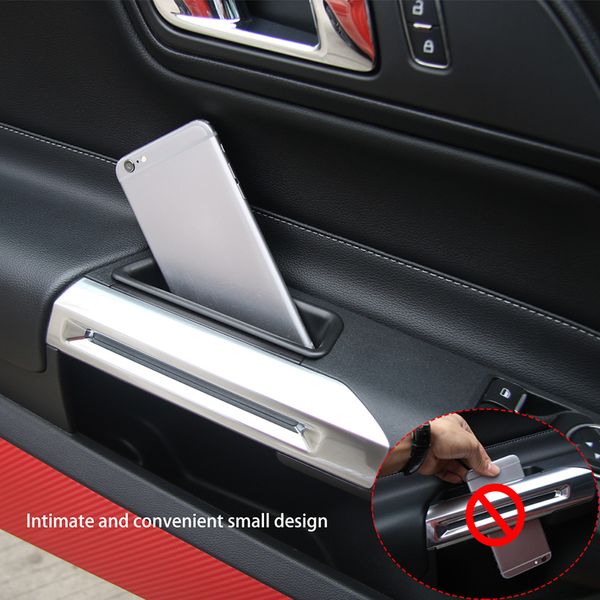 Copertura decorativa per scatola portaoggetti per portiera nera in ABS per Ford Mustang 15 accessori interni per lo styling208Q