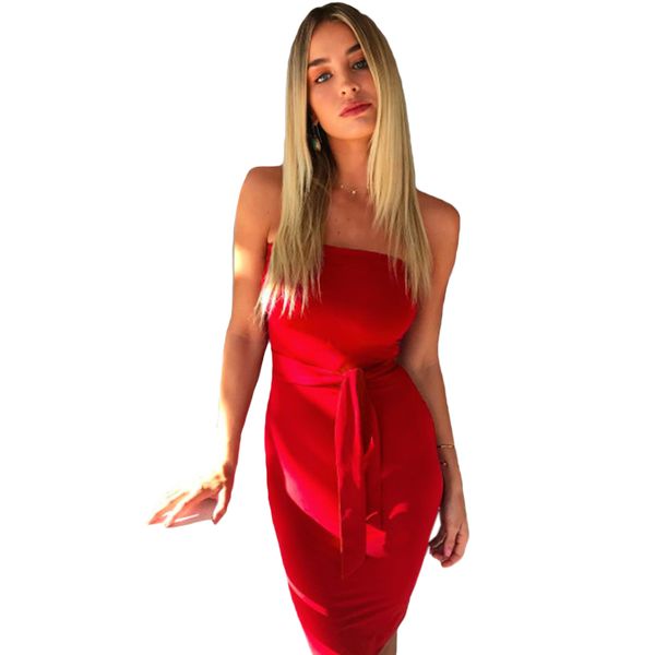 

women strapless bodycon dress casual clubwear knee length party tube dress strapless backless slim sleeveless 2019, Black;gray