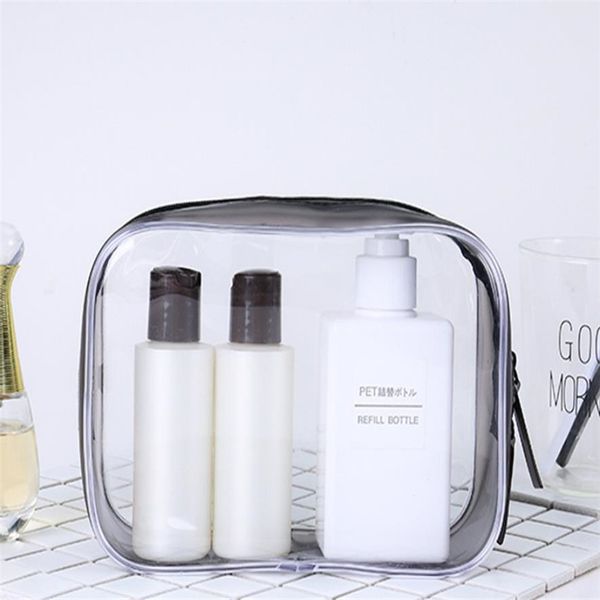 

new clear transparent case cosmetic makeup zipped bag toiletry travel portable