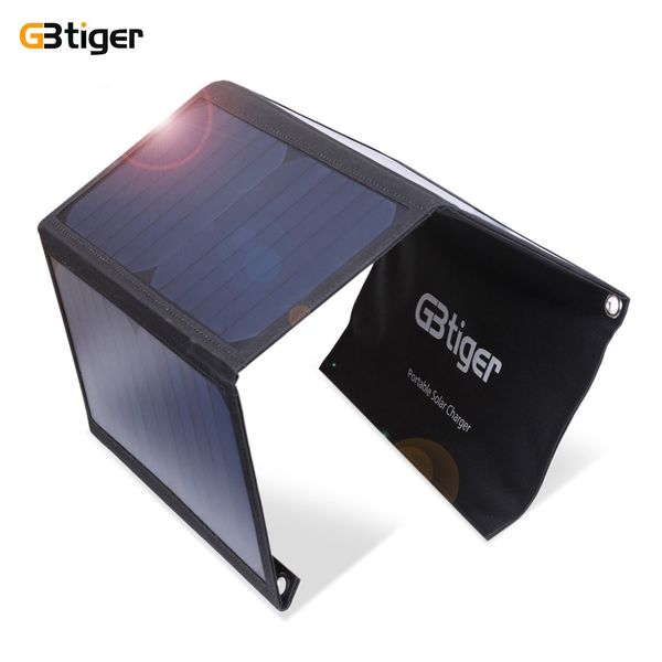 

gbtiger 21w dual usb portable arrivaled sunpower solar charger panel power emergency water resistant folding bag