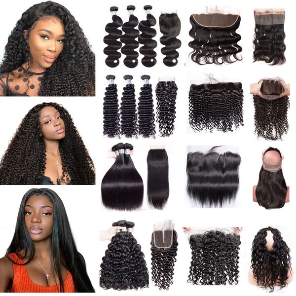 9a Brazilian Deep Wave Curly Virgin Human Hair Bundles With 360