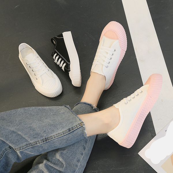 

women korean shoes espadrilles platform round toe female footwear all-match casual sneaker 2020 small new dress cross summer, Black