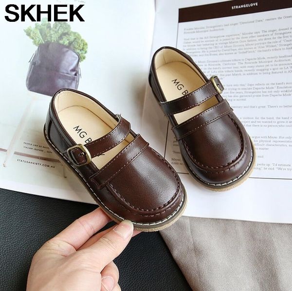 

skhek kids shoes for boys girls british style children' casual sneakers pu leather fashion shoes new spring summer autumn, Black;grey