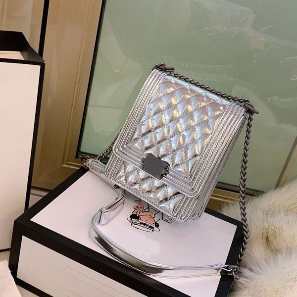 

handbags purses crossbody bags women chain shoulder bag plain diamond lattice thread genuine leather letter mobile phone bag