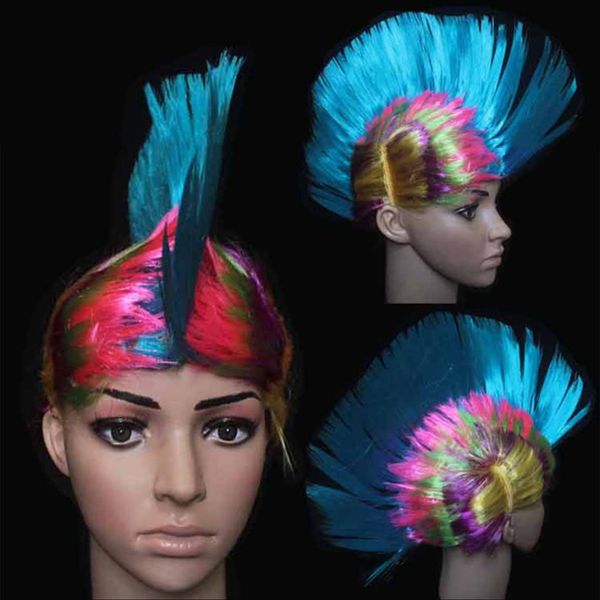 

cockscomb hair wig halloween masquerade ball party fashion punk mohawk mohican hairstyle cosplay showing horror nights