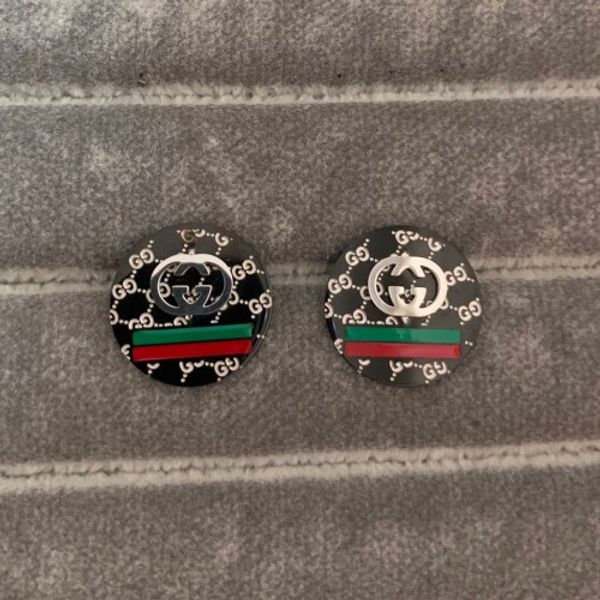 

wholesale price Famous brand 316L Stainless steel high quality studs 3 colors Gold rose silver round black earrings Free Shipping