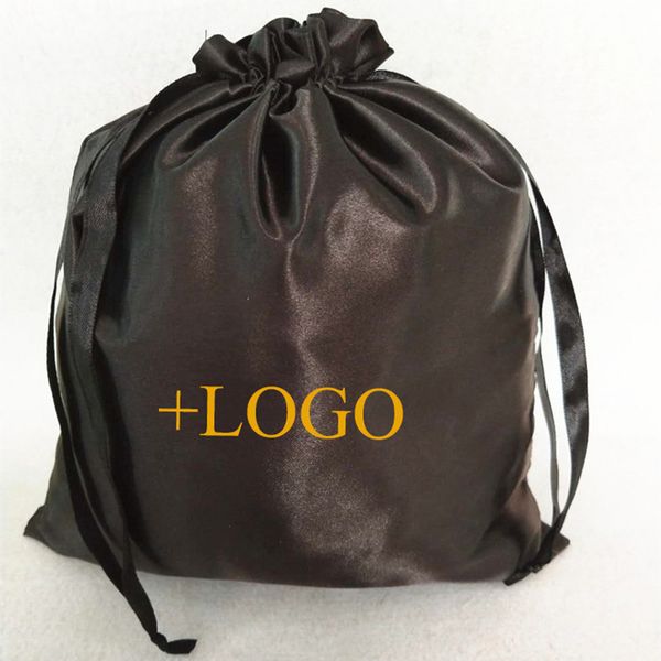 

20шт роскошный атласный шнурок сумка индивидуальные собственный логотип печати подарочная сумка наращивание волос / парики / макияж / обувь