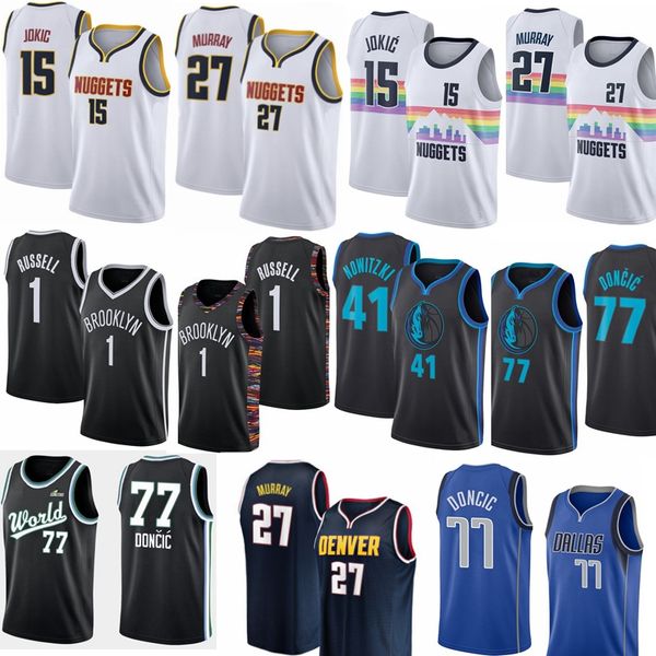 

1 d 039 angelo ru ell 15 jokic 27 jamal murray 77 doncic 41 dirk nowitzki city ver ion 100 titched jer ey