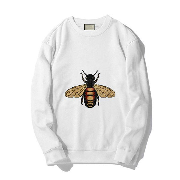 

19fw luxurious italy brand design hoodie long sleeve crewneck sweater sweatshirt fashion bee print pullover hoodie outdoor sweatshirt, Gray;blue