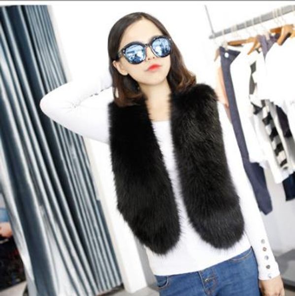 

vetement 2019 зима женская искусственная шуба искусственный мех жилет пушистые жилеты femme куртки негабаритных пушистые поддельные жилет z3, Black
