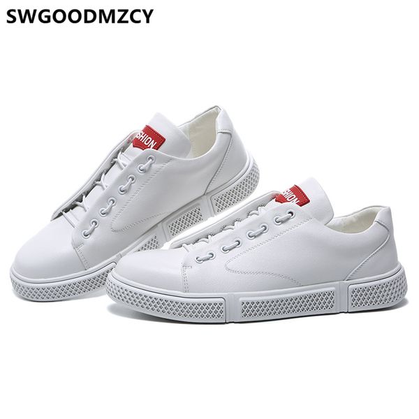 

white leather sneakers genuine leather shoes men loafers designer shoes men zapatillas hombre casual buty meskie, Black