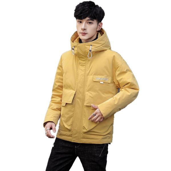 

2020 men's casual fashion down jacket white duck down men's workwear jacket, Black