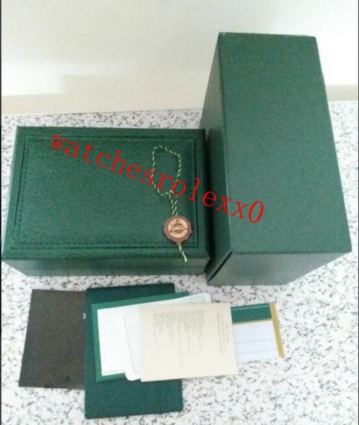 

Высокое качество супер роскошные часы бренд мужские часы зеленый PU кожаные короб