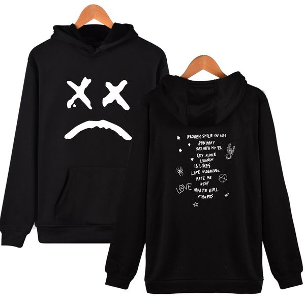 

lil peep hoodies men/women love lil peep print thin 100% cotton sweatshirts plus sizes for men casual streetwear hip hop hoodies, Black