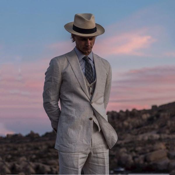 

сшитые на заказ льняные свадебные костюмы 2020 летний пляж жених смокинги slim fit 3 шт. жених костюмы лучший мужской костюм homme blazer, White;black