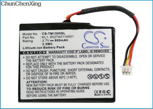 

cameron sino 900mah battery 6027a0114501, kl1 for tomtom via 1405, 1405m, 1405t, 1435t, 1435tm, 1505, 1505m, 1505t, 1535t