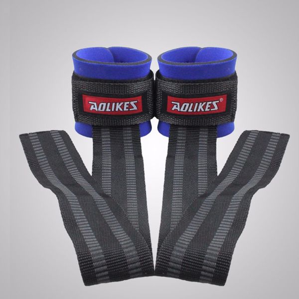 

aolikes gym strap protection wrist 2pcs/lot sport wrist support professional adjustable weight lifting bodybuilding wristband, Black;red