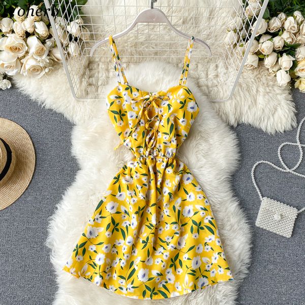 

woherb korean women jumpsuits summer tunic floral beach style jumpsuit chiffon drawstring sleeveless female cing 92046, Black;white