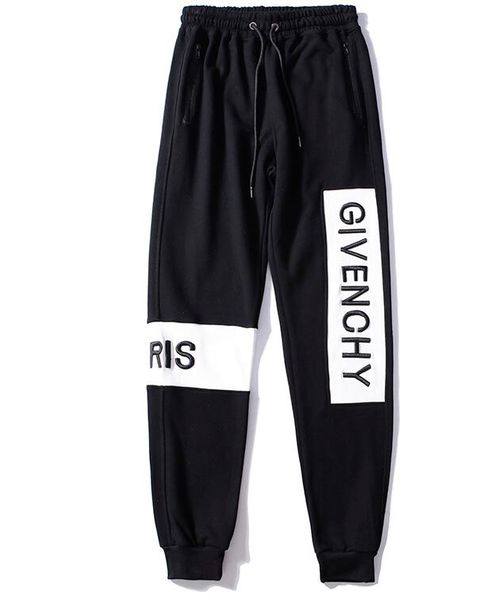 

8716 ad jogger pants menxxl designer,xxl givenchy fitness bodybuilding gyms pants for runners clothing autumn trousers britches act, Black