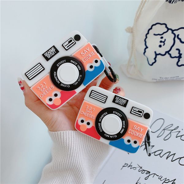 

new silicon gel cute cartoon camera cases for airpods pro apple bluetooth wireless headset, generation 12 3 soft shell with hook