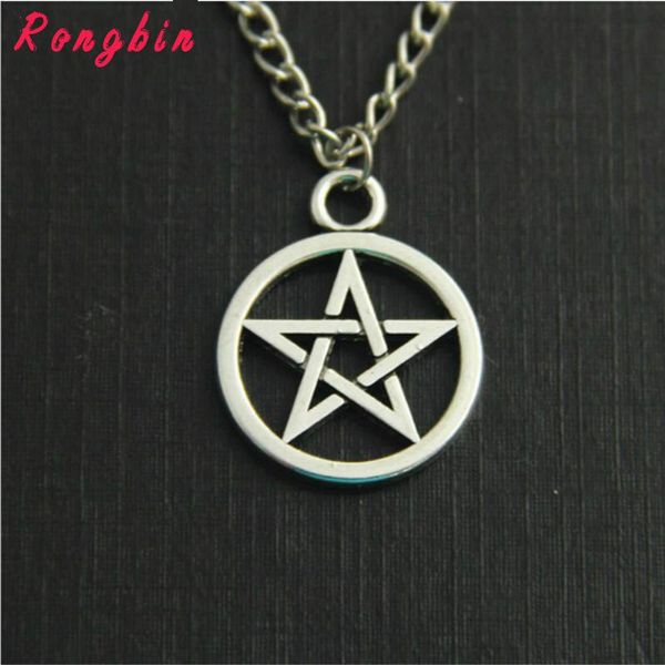 

supernatural necklace devil's trap pentagram pentacle vintage retro antique silver pendant movie jewelry wholesale