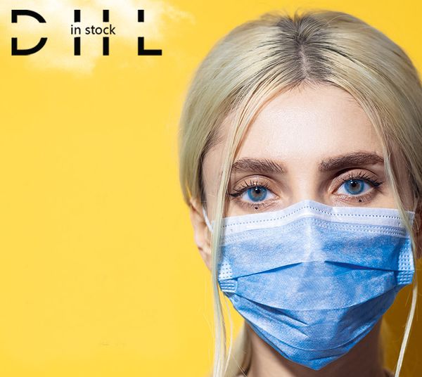 

dhl medical disposable surgical masks non-woven mask for adults with three layers of mouth and nose fusible spray layer barr