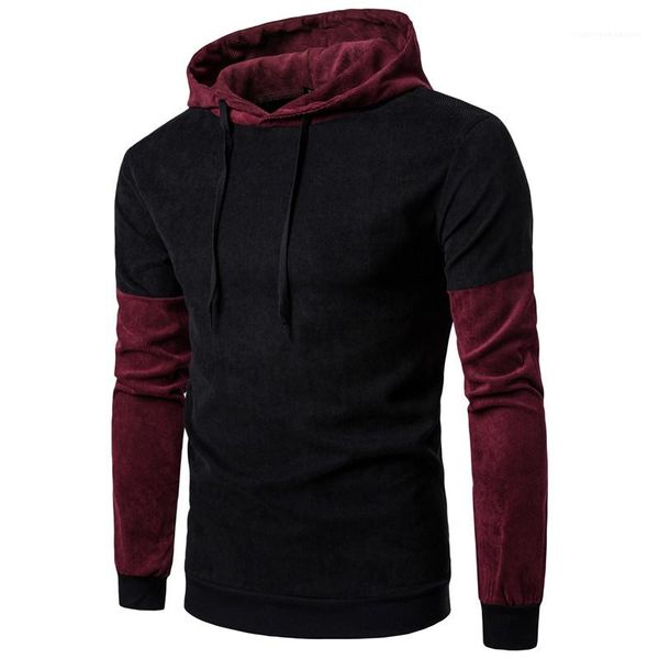 

mens designer hoodies fashion personality contrast color pullover long sleeve mens hoodies casual males clothing panelled, Black