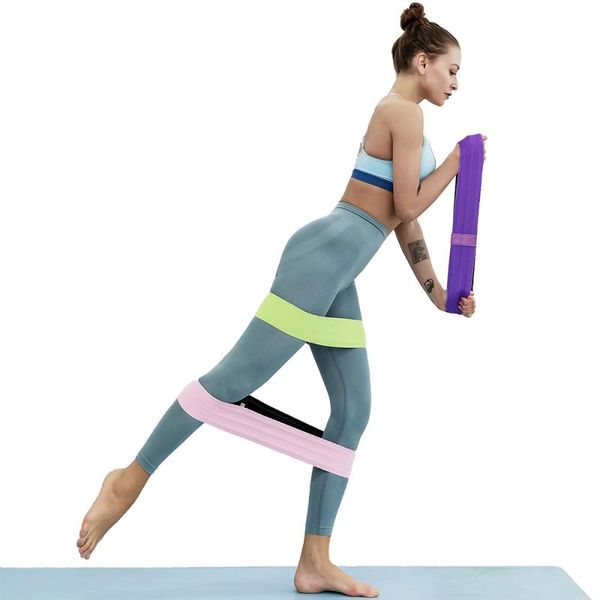 

1pc hip band cotton yoga resistance band wide booty exercise legs loop for circle squats training anti slip rolling