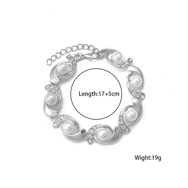 

2019 новая мода личность креативный браслет кристалл имитация pearl silver браслет изысканный шарм женщины ювелирные изделия партии подарки, Golden;silver