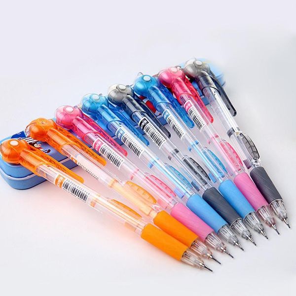 

vividcraft 5pcs / lot 0.7mm/0.5mm transparent mechanical pencils with eraser as school writing supplies for students, Blue;orange
