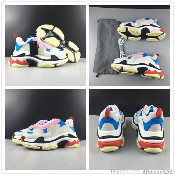 

2019 luxury paris triple s 17fw clunky sneaker pink blue black red fashion designer mens women casual dad running shoes