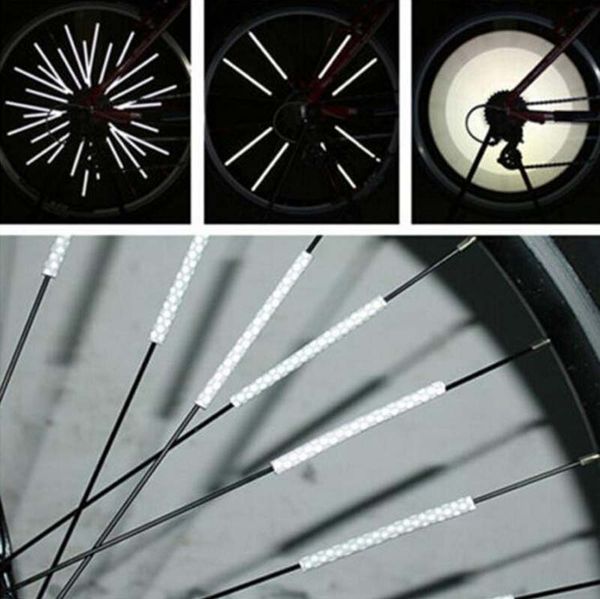 

12pcs bicycle light wheel rim spoke clip tube safety warning light cycling strip reflective reflector mountain bike